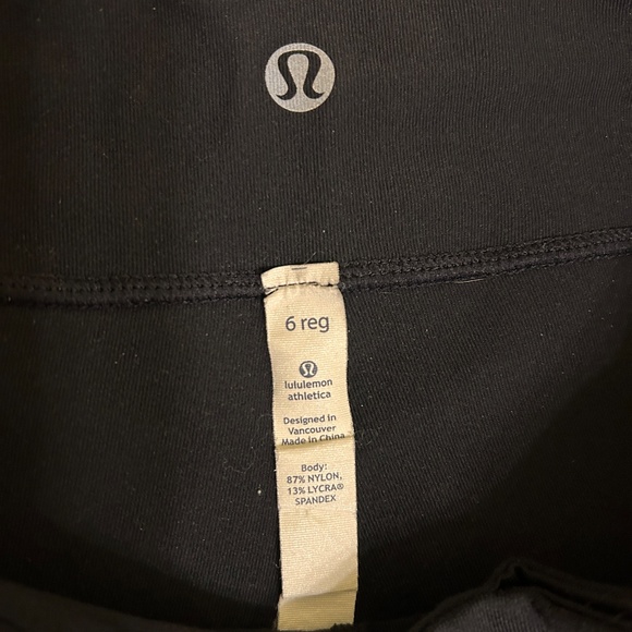 Lululemon Flare Black Stretch pants with Multi-Color Waistband, Size 6 Reg. - Picture 5 of 5